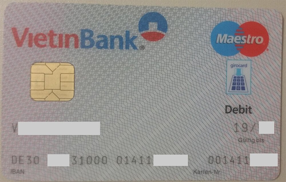 Mã IBAN của VietinBank của tài khoản du học tại Đức