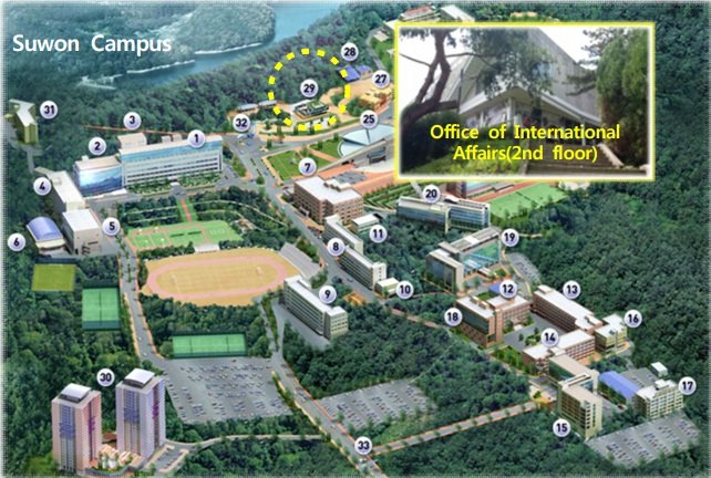 Khuôn viên Đại học Kyonggi Hàn Quốc cơ sở Suwon