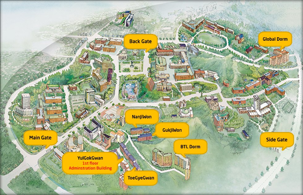 Khuôn viên Đại học Kangwon Hàn Quốc cơ sở Chuncheon