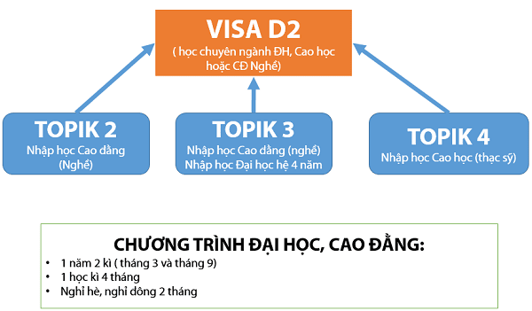 Sơ đồ chuyển đổi visa D2