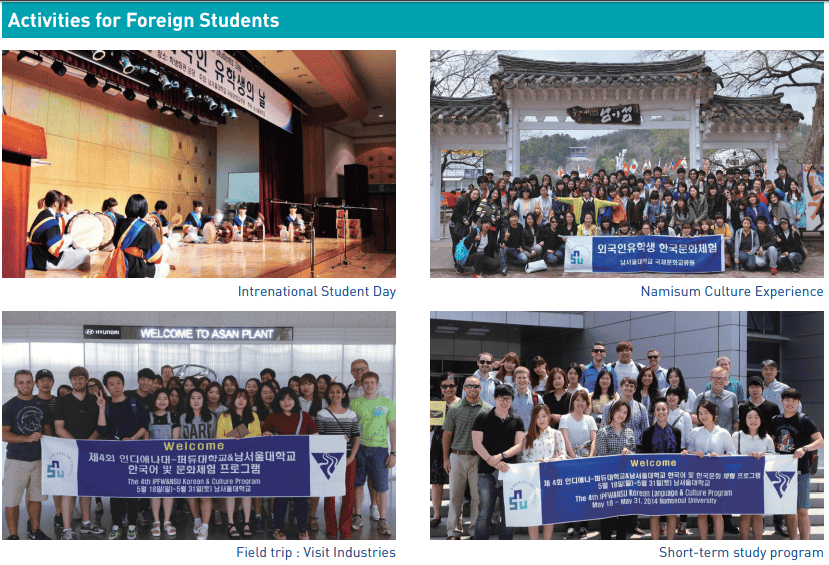 Hoạt động ngoại khóa tiếng Hàn Đại học Nam Seoul