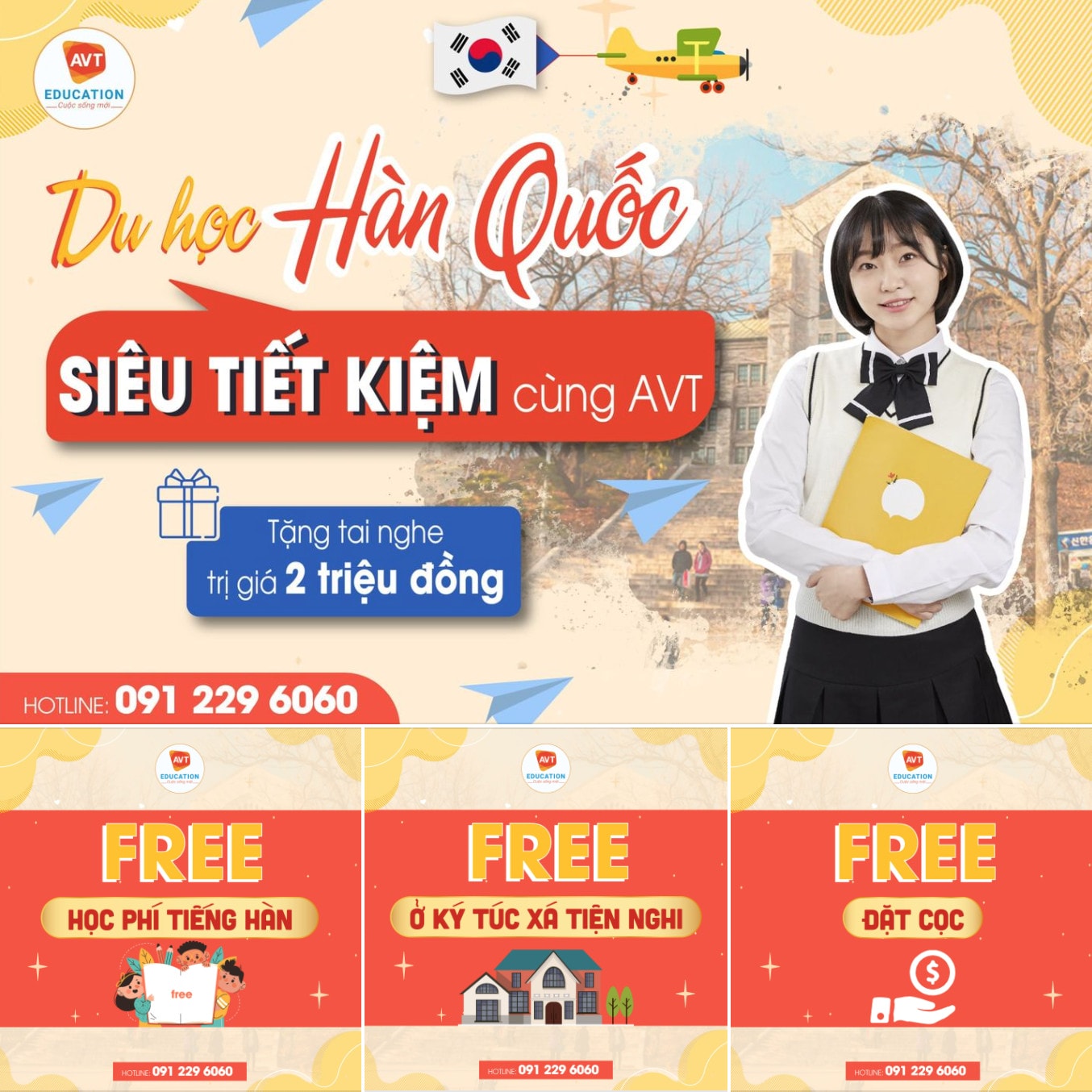 AVT miễn học phí, miễn đặt cọc, miễn phí ở ký túc xá tiện nghi cho học viên